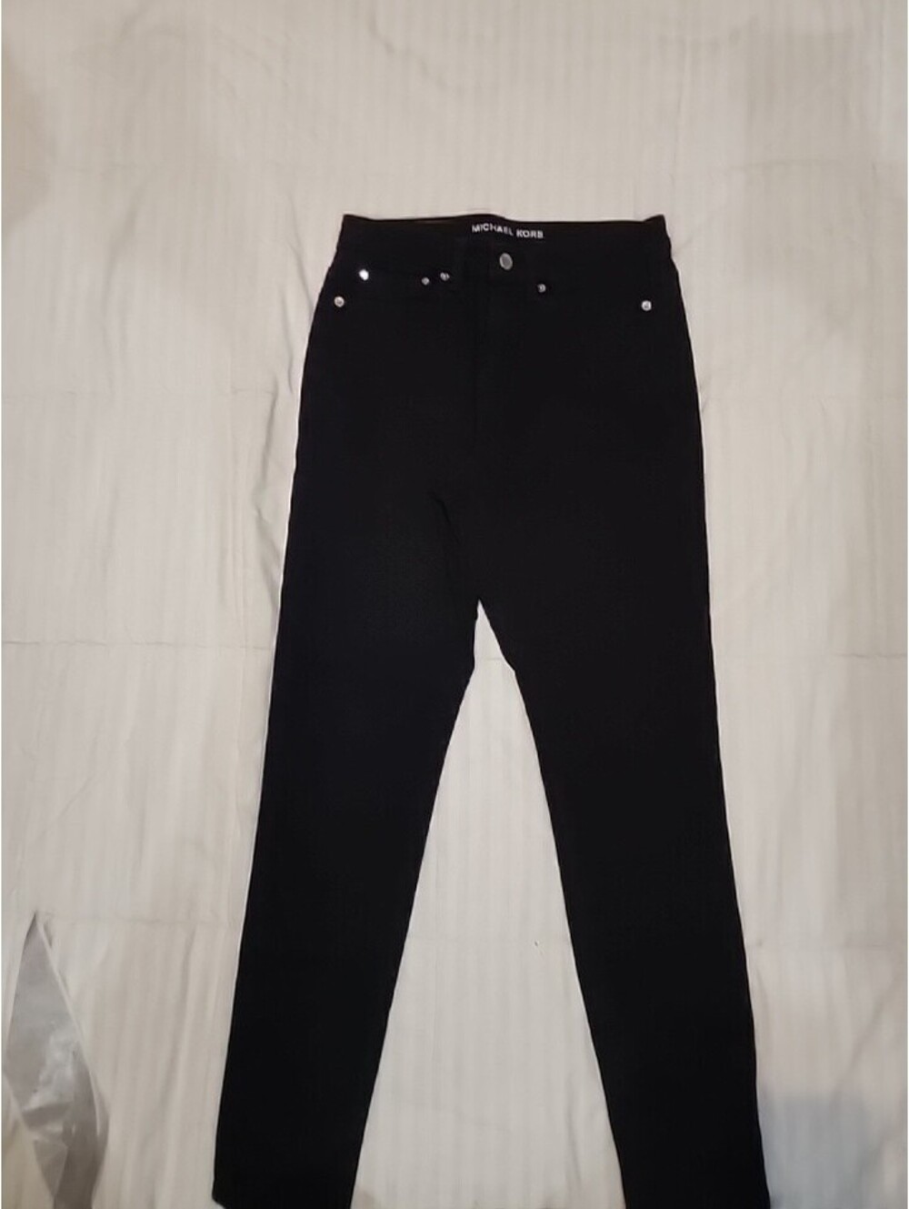 MICHAEL KORS Selma Skinny High-Rise Denim Jeans SZ 4 Black Colombia CA#45885